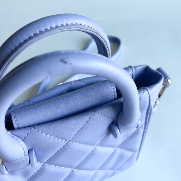 Steve Madden Lavender Polyurethane Quilted Leather Small Crossbody Shoulder Bag - Picture 10 of 15